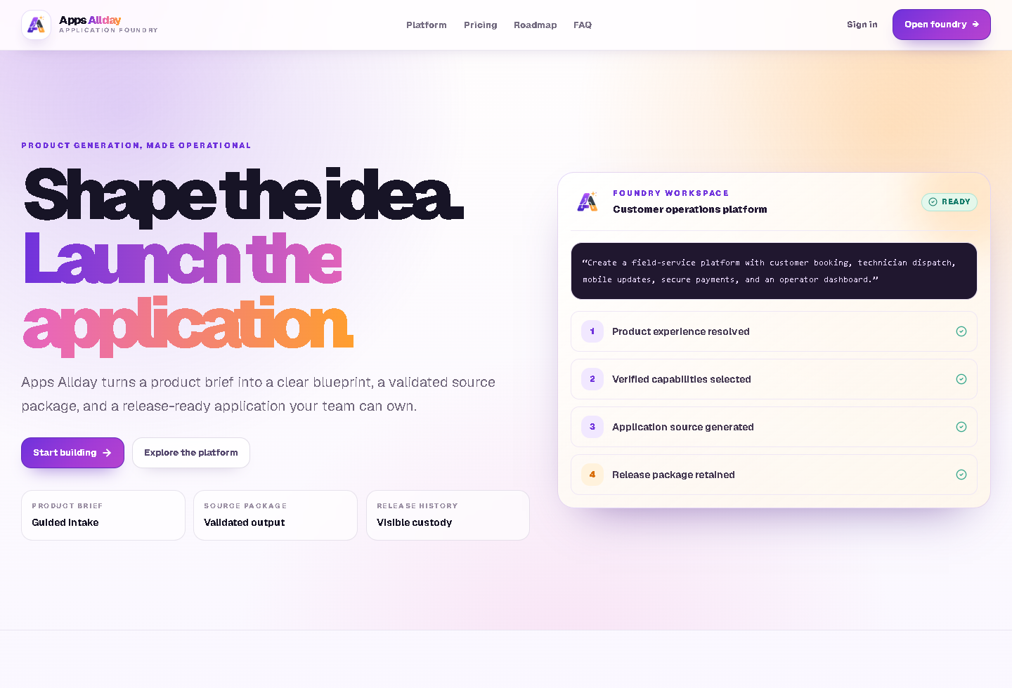 Apps AllDay live product preview